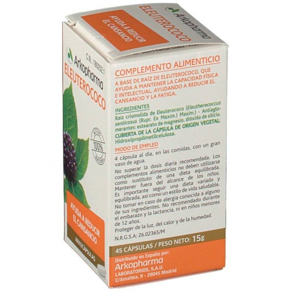 arkocapsulas eleuterococo 45 capsulas