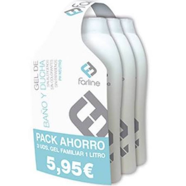 farline gel de bano familiar 1 litro pack 3